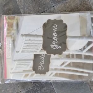 2016 Gartner Studios Wedding Chair Signs for Bride & Groom Black and White